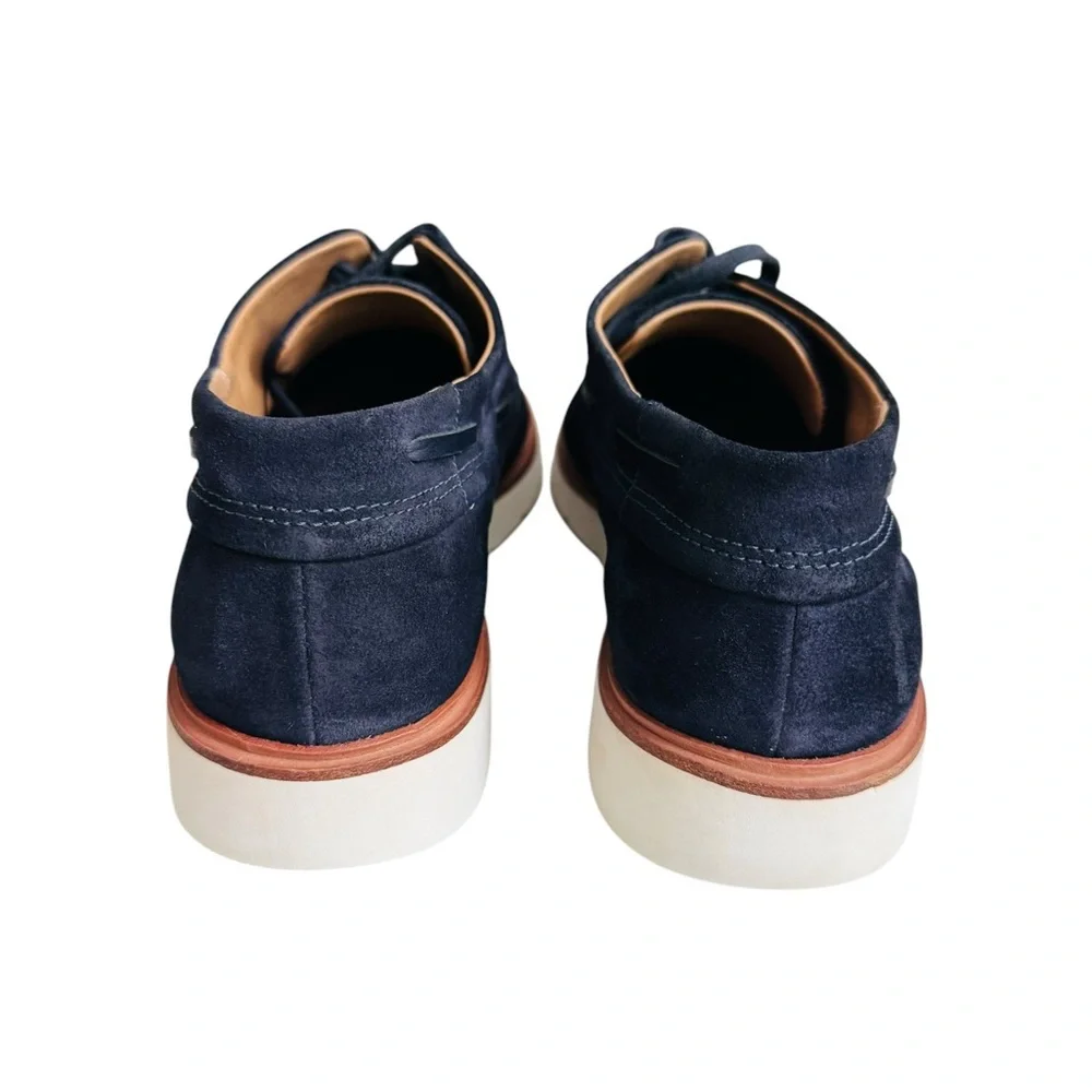Vince Men’s Navy Suede Chukka Boots White Rubber Sole US 10.5 Casual Shoes